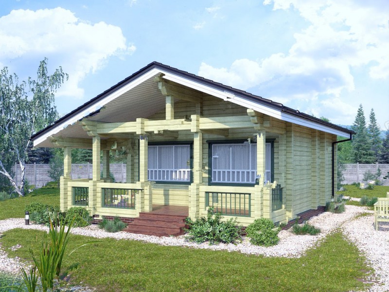 Дом из бруса с фундаментом БД-14