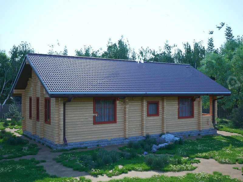 Дом из бруса с крыльцом БД-10