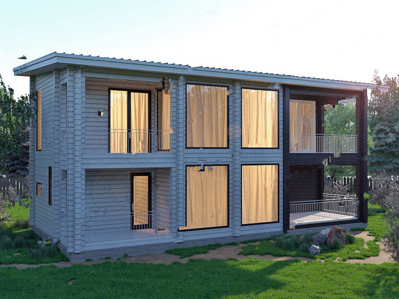 Двухэтажный дом из бруса БД-03