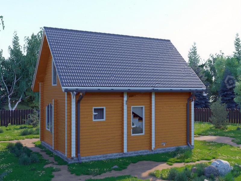 Дом из бруса с крыльцом БД-07