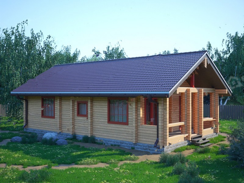Дом из бруса с крыльцом БД-10
