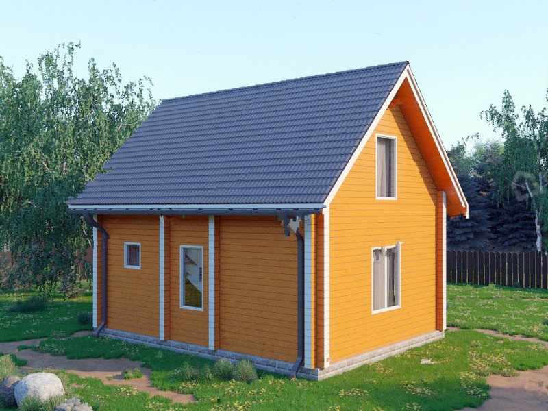 Дом из бруса с крыльцом БД-07