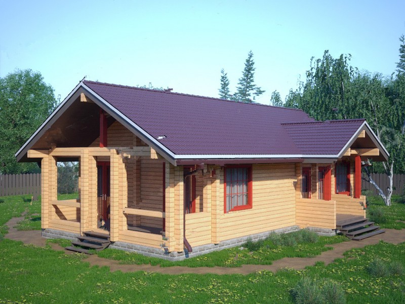 Дом из бруса с крыльцом БД-10
