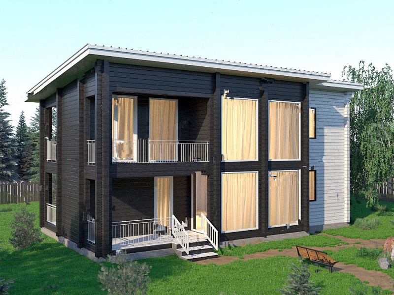 Двухэтажный дом из бруса БД-03