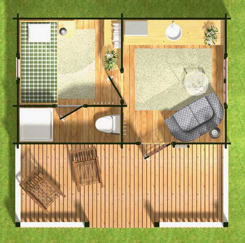 Летний дом из бруса ЛД-3 5х5