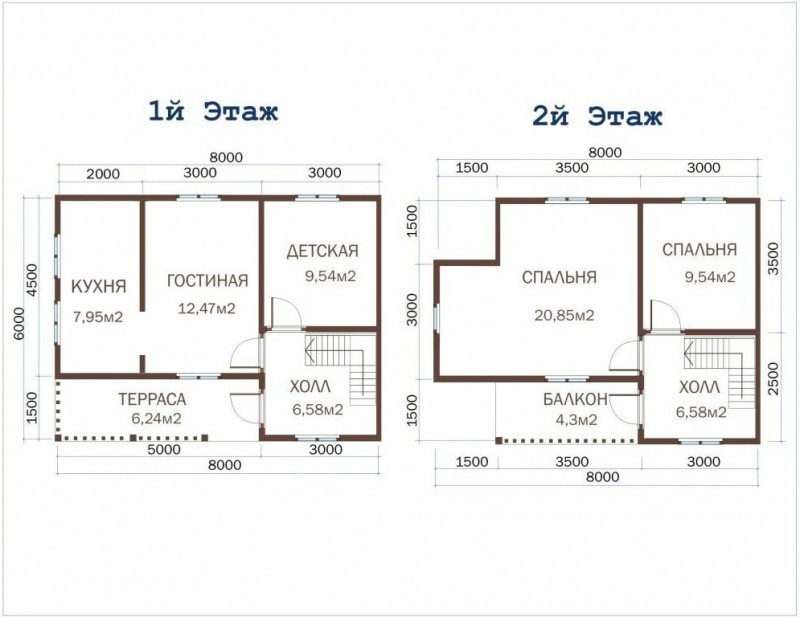Дом из бруса с балконом ДД-22