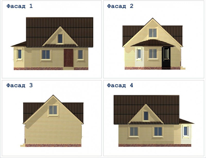 Яркий деревянный домик из бруса ДД-21