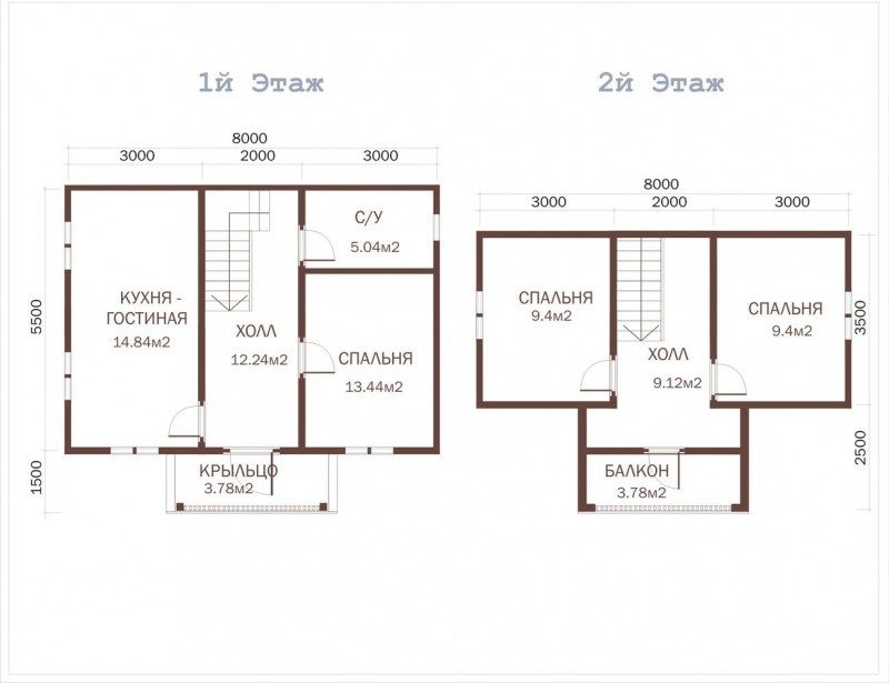 Дачный дом с балконом ДД-23