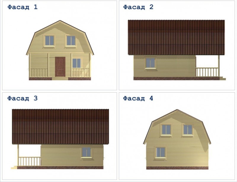 Двухэтажный дом из бруса ДД-27