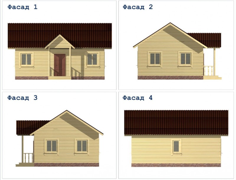Деревянная дача с крыльцом ДД-30
