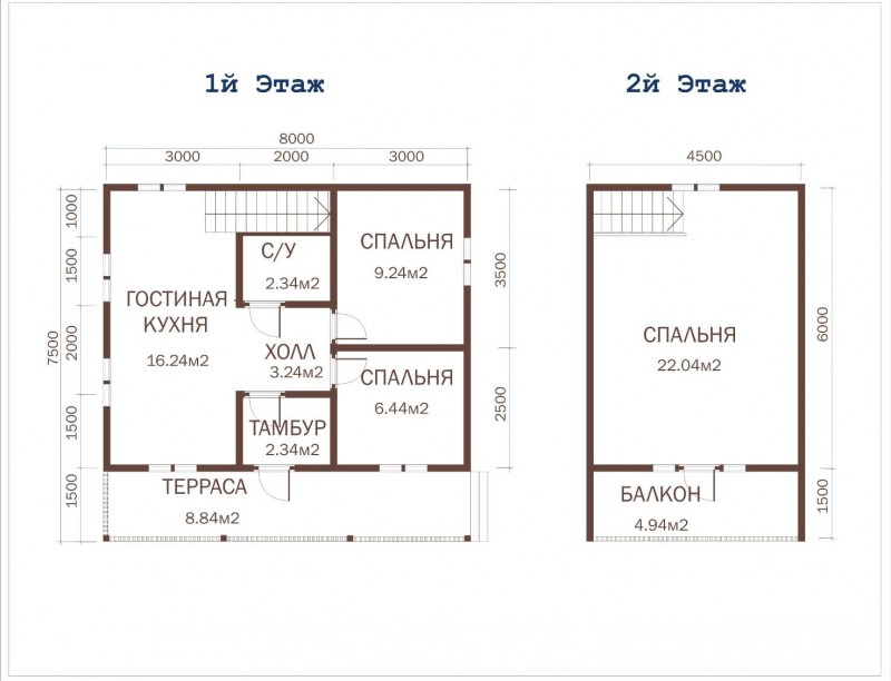 Загородный дом из бруса ДД-32
