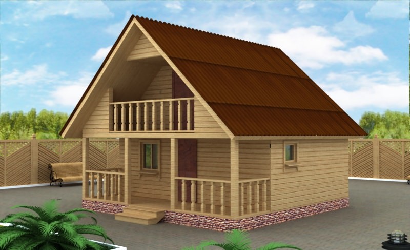 Баня из бруса ББ-17 6 на 6 метров