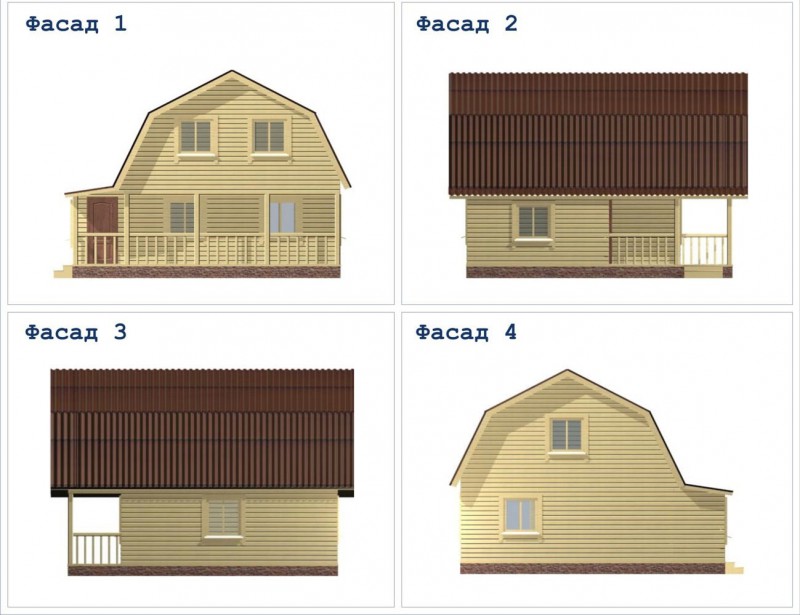 Деревянный дом с террасой ДД-35
