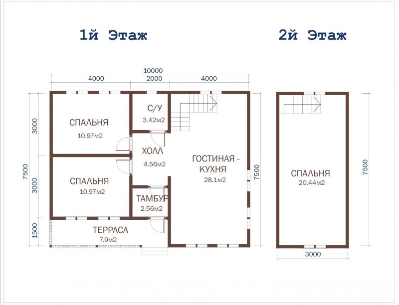 Деревянный дачный дом ДД-38