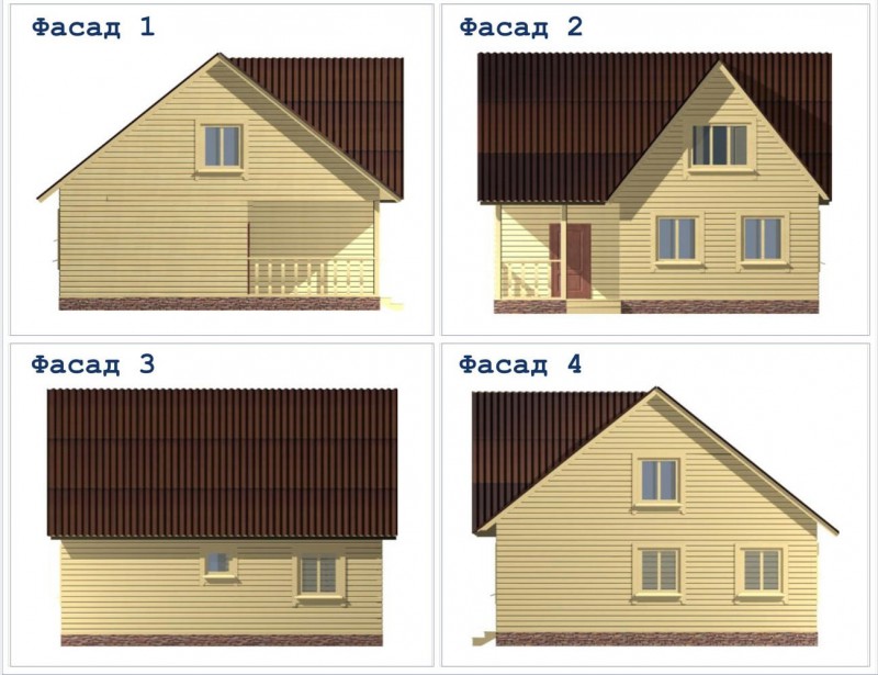 Двухэтажный коттедж из бруса ДД-37