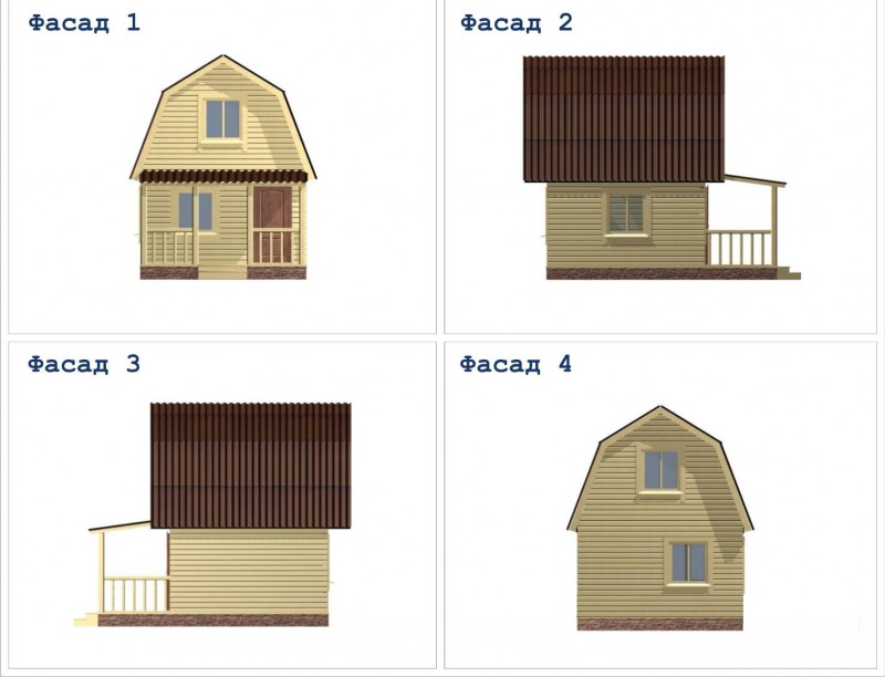 Коттедж из бруса с крыльцом ДД-02