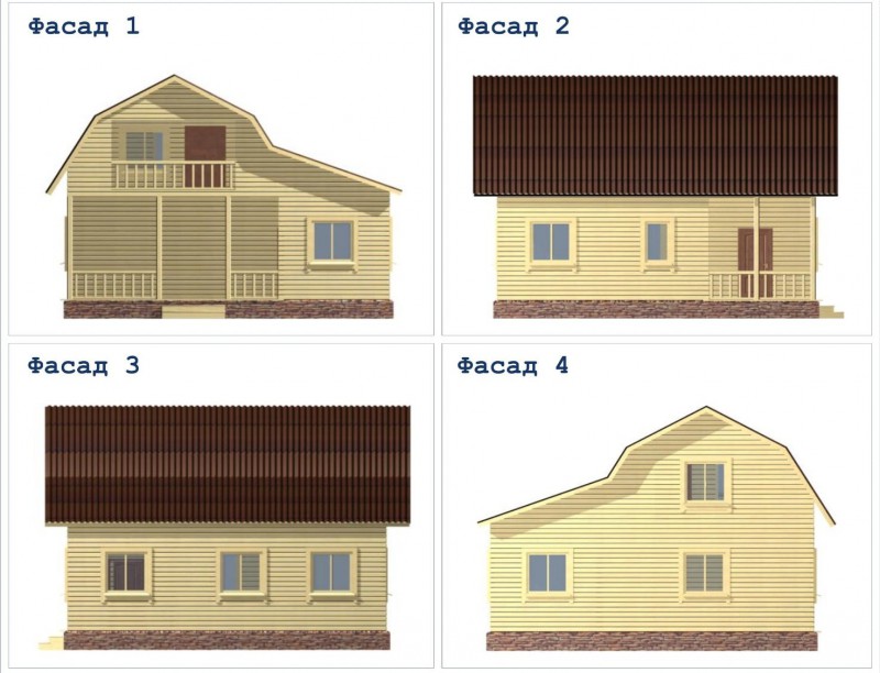 Дачный дом из дерева с террасой ДД-40
