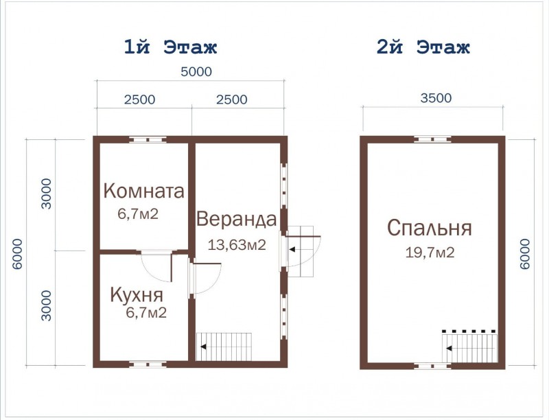 Деревянный коттедж из бруса ДД-08