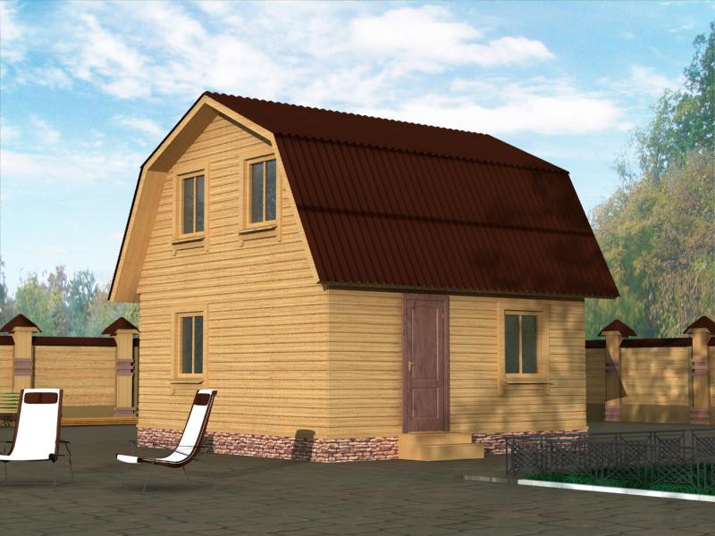 Деревянный коттедж из бруса ДД-14