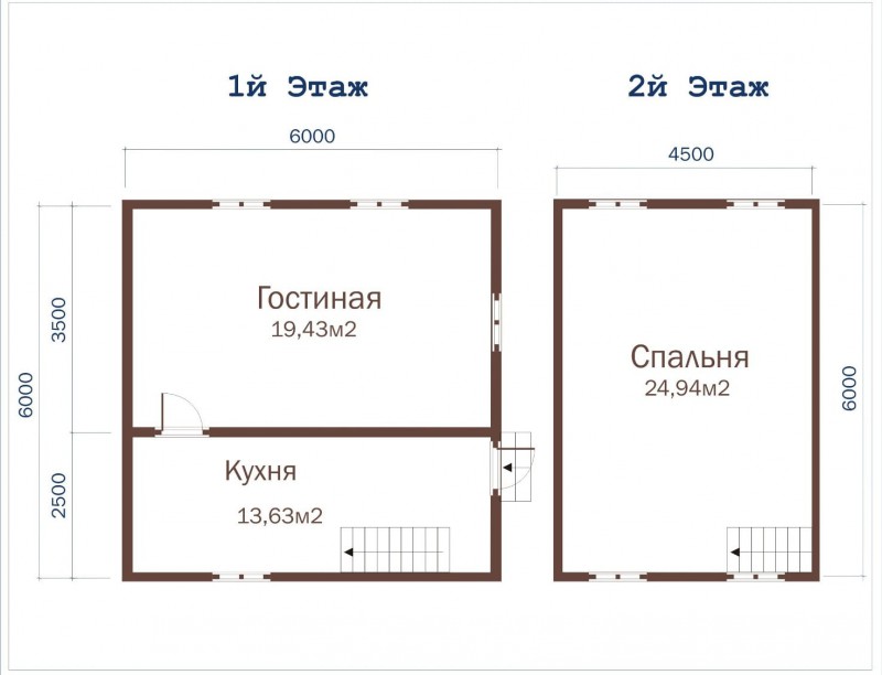 Деревянный коттедж из бруса ДД-14