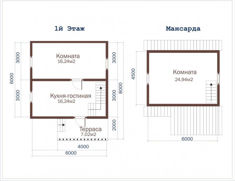 Дом из бруса с верандой ДД-15