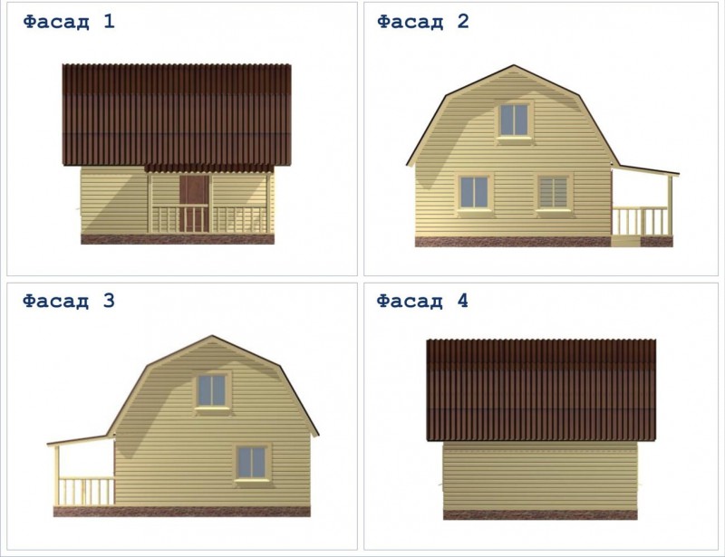 Дом из бруса с верандой ДД-15