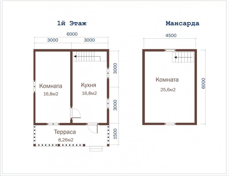 Дачный дом с верандой ДД-17
