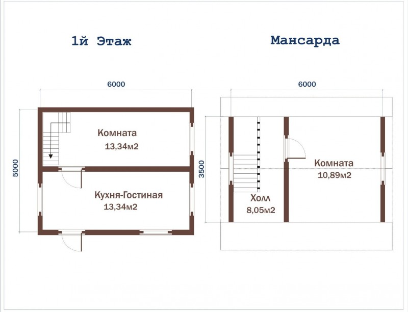Деревянный домик из бруса ДД-07